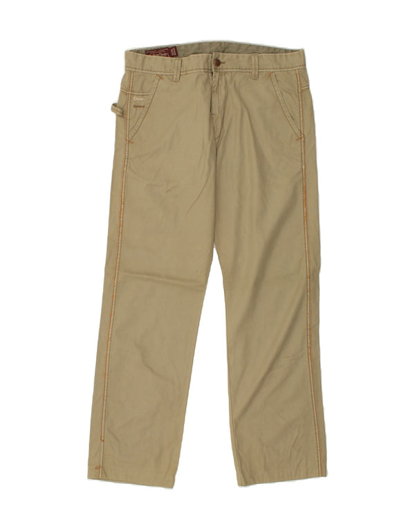 MARLBORO CLASSICS Pantaloni chino dritti da uomo W33 L31 cotone kaki