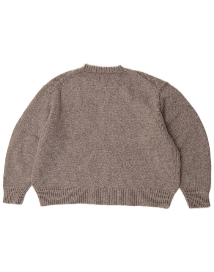 Maglione maglione girocollo da donna Zara UK 16 grande grigio poliammide