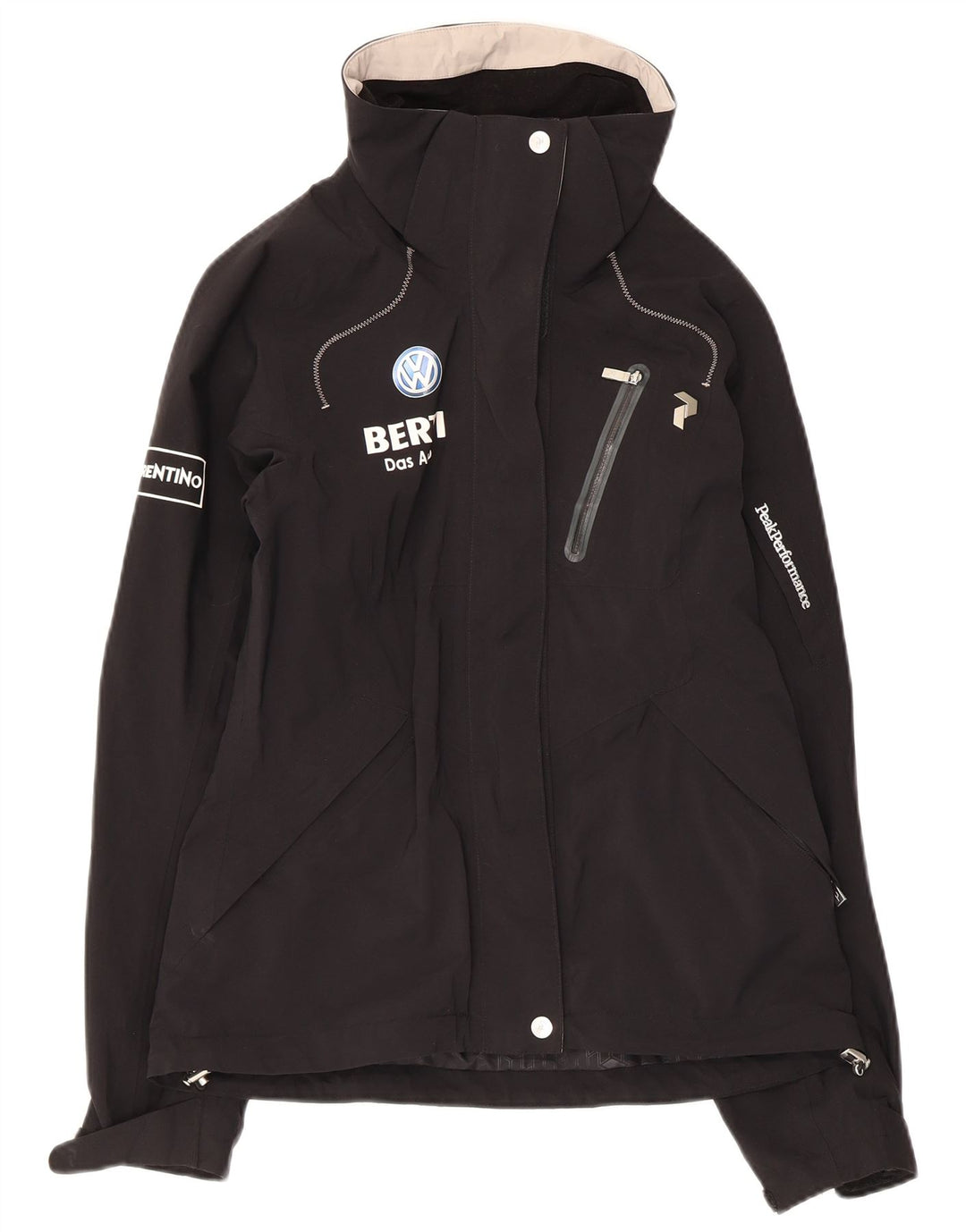 Giacca a vento grafica da donna Peak Performance UK 10 piccola nera