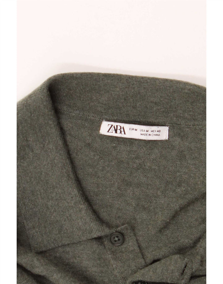 Maglione Zara da uomo con collo alto, colore kaki medio
