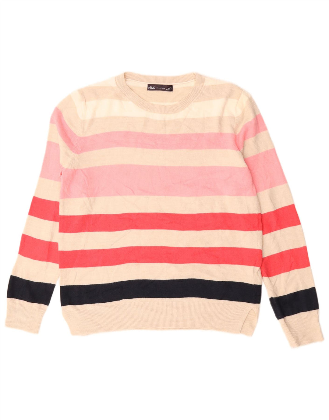 Maglione maglione girocollo da donna Marks & Spencer UK 10 piccolo multicolore
