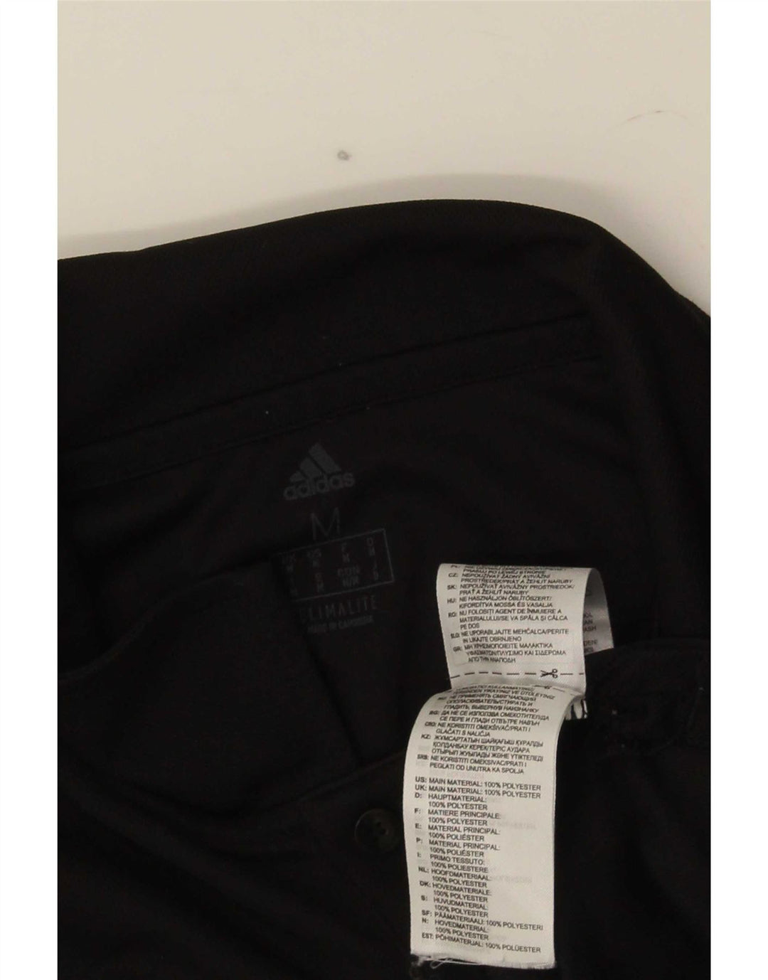 Polo Adidas Climalite da uomo media in poliestere nero