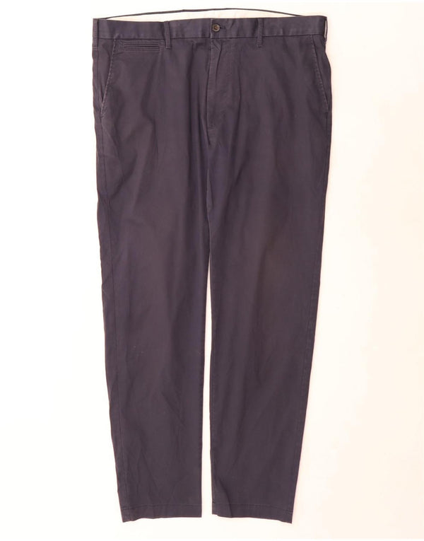 Pantaloni chino dritti da uomo Marks & Spencer W38 L31 cotone blu navy
