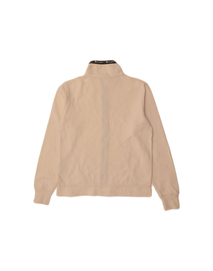 CHAMPION Womens Graphic Tracksuit Top Jacket UK 10 Small Beige Cotton Vintage Champion and Second-Hand Champion from Messina Hembry 