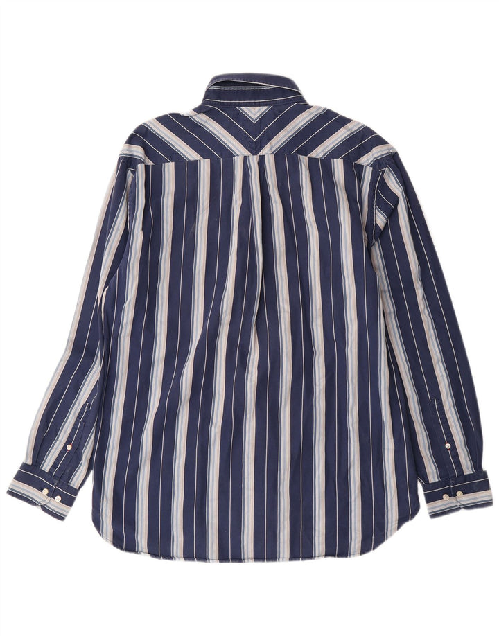TOMMY HILFIGER Camicia da uomo grande in cotone a righe blu navy