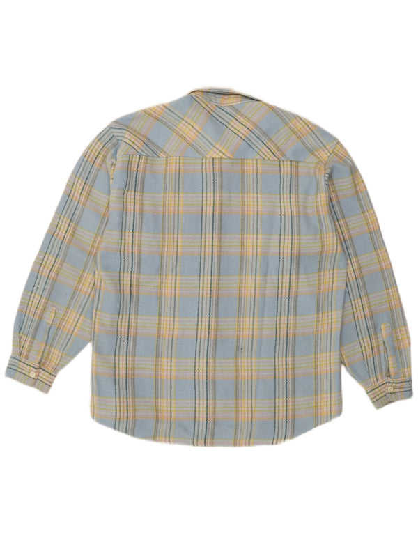 Vagabond Camicia da uomo in flanella con motivo a quadri blu medio