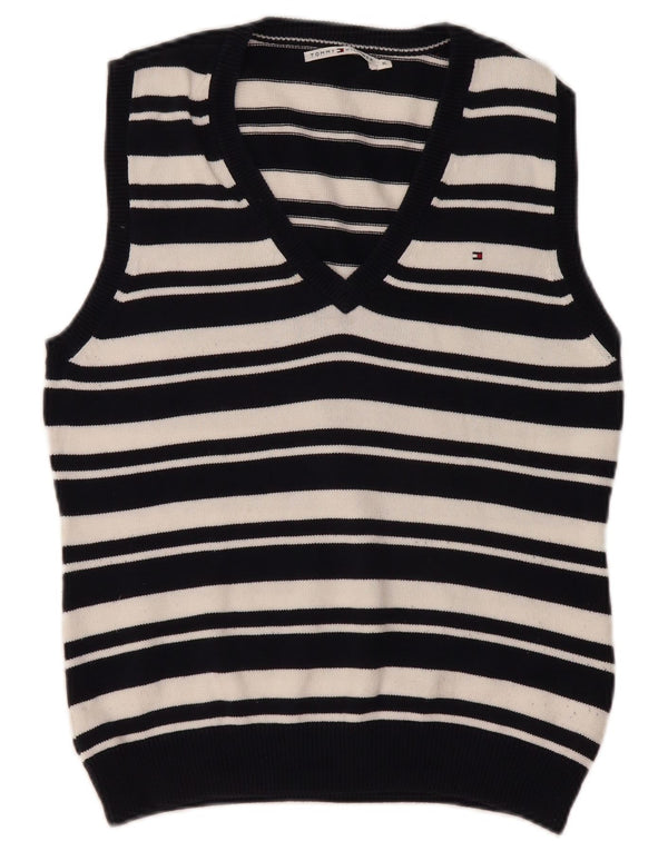 TOMMY HILFIGER Womens Vest Tank Top UK 18 XL Navy Blue Striped Cotton