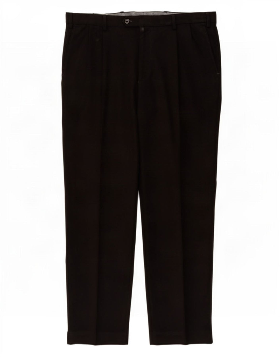 Pantaloni da abito regolari da uomo Marks & Spencer W38 L31 poliestere nero