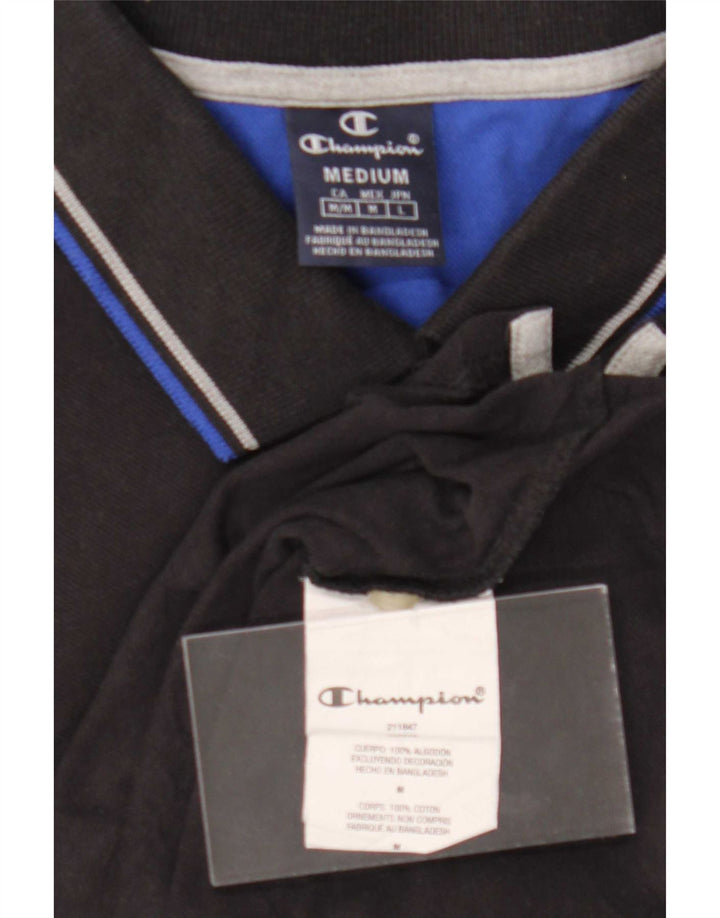 Polo da uomo Champion in cotone nero medio