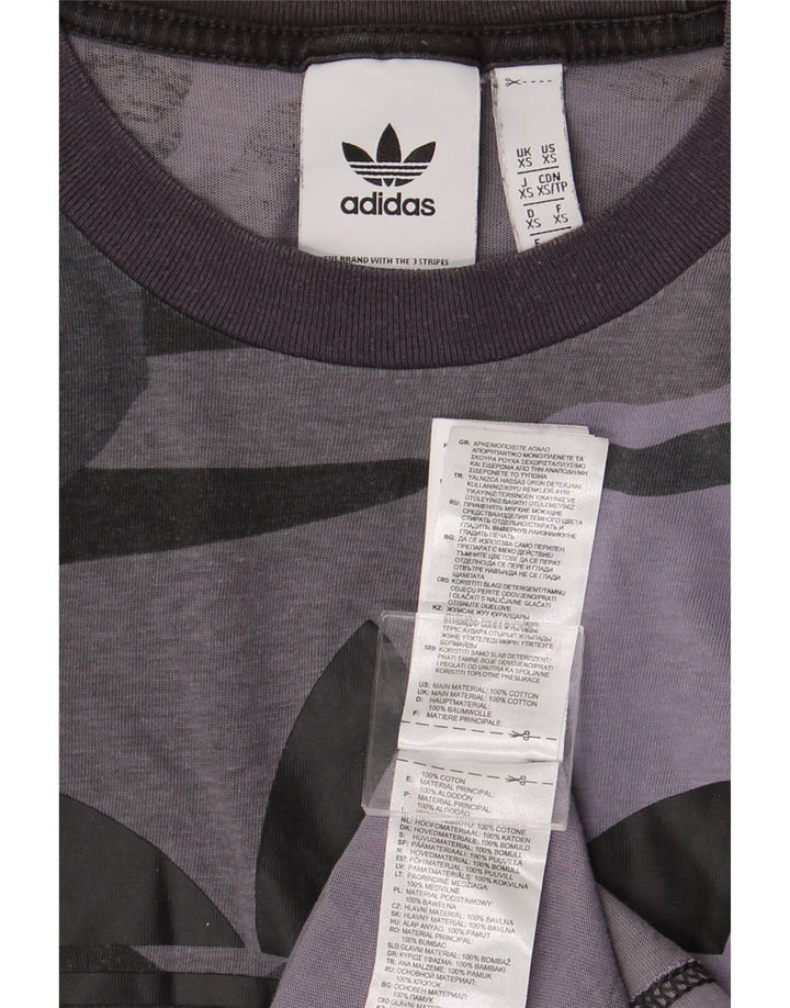 T-shirt grafica da uomo ADIDAS Top XS in cotone mimetico grigio