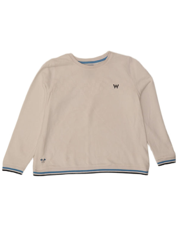 Crew Clothing Felpa con grafica da donna Maglione UK 16 Large White Flecked