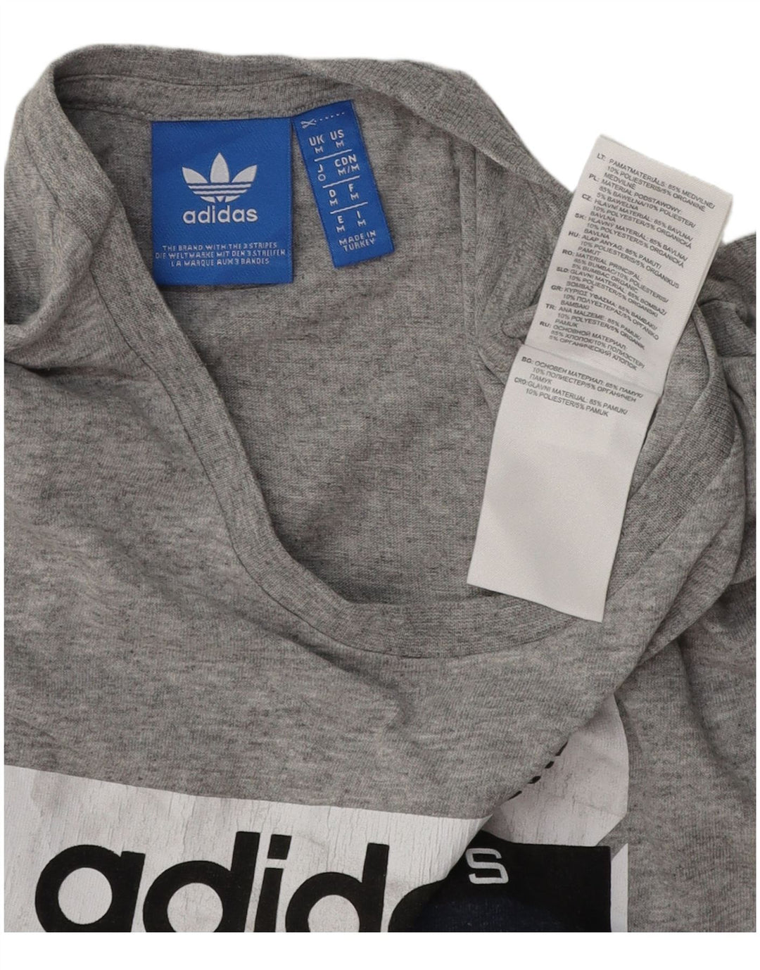 T-shirt grafica da uomo ADIDAS Top in cotone grigio medio