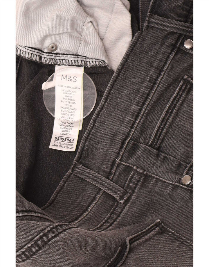 Jeans slim da uomo Marks & Spencer W34 L29 cotone grigio