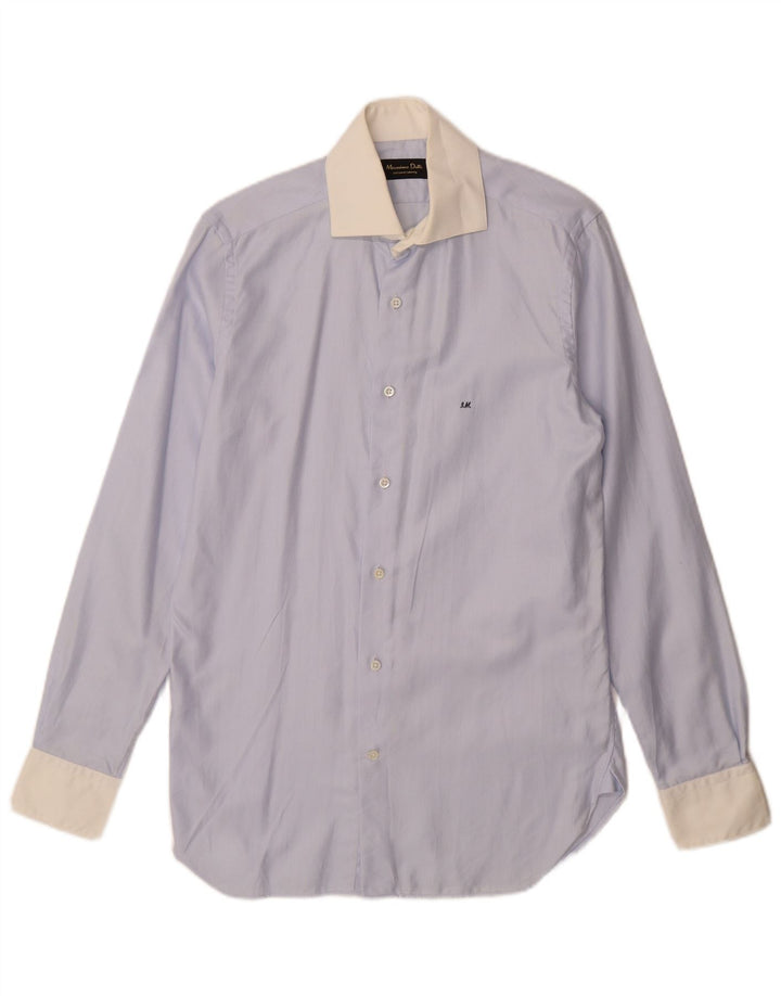 Camicia da uomo Massimo Dutti taglia 38 15 blu medio a spina di pesce