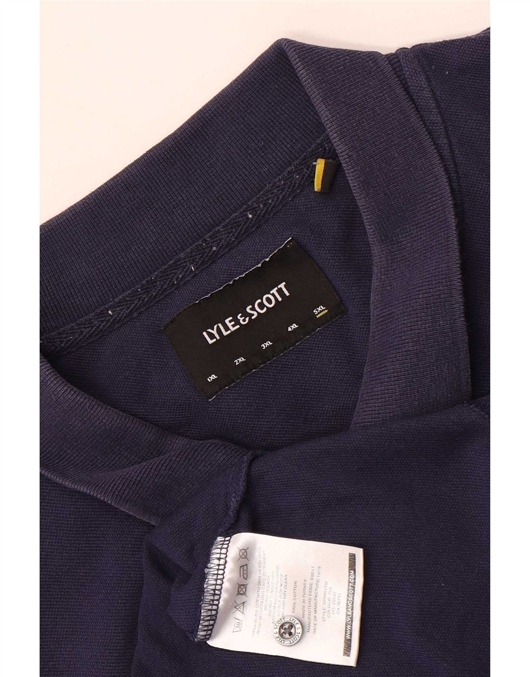 Polo da uomo Lyle & Scott 5XL cotone blu navy