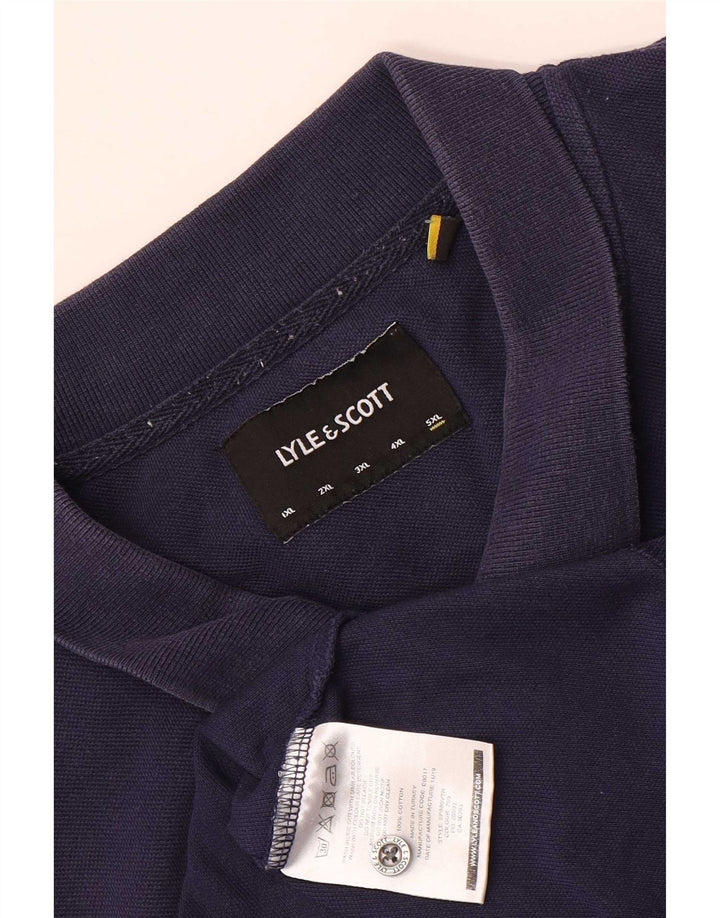 Polo da uomo Lyle & Scott 5XL cotone blu navy