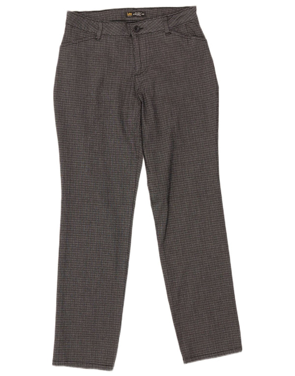 LEE Womens Mid Rise Straight Casual Trousers W30 L28 Grey Check