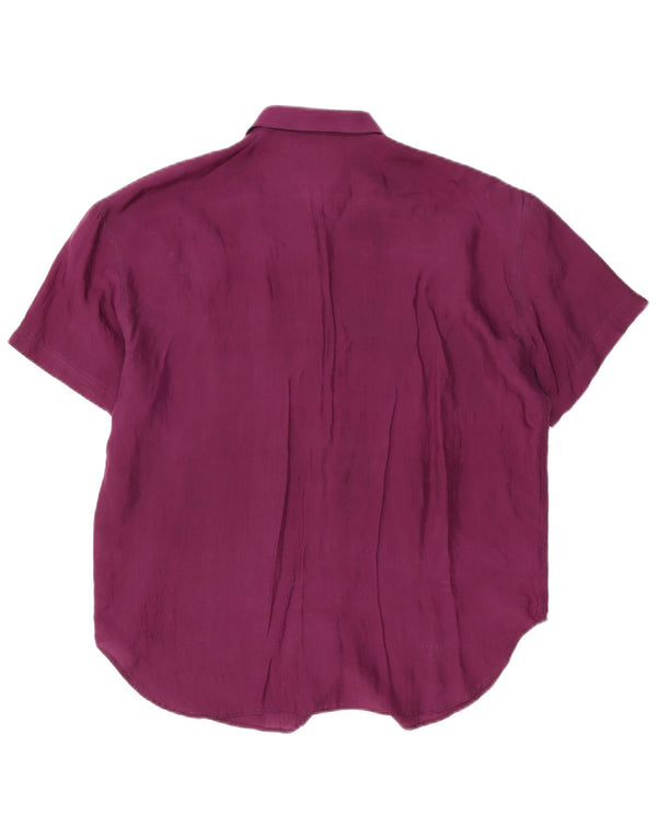 Camicia a maniche corte da donna vintage UK 16 grande viola