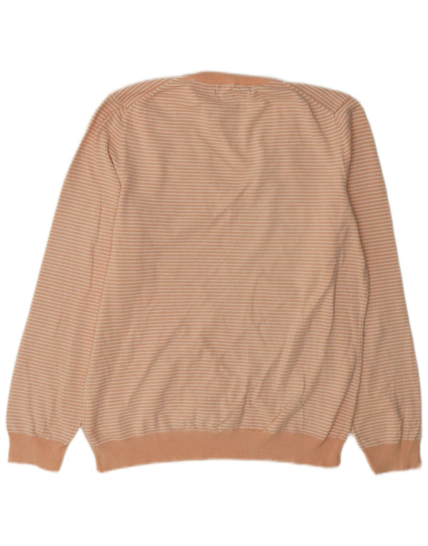 Maglione maglione con scollo a V da donna Tommy Hilfiger UK 16 grandi strisce arancioni