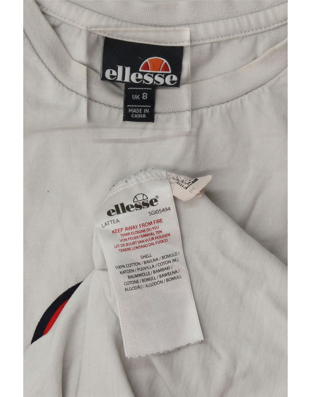 ELLESSE Womens Graphic T-Shirt Top UK 8 Small Blue Cotton Vintage Ellesse and Second-Hand Ellesse from Messina Hembry 