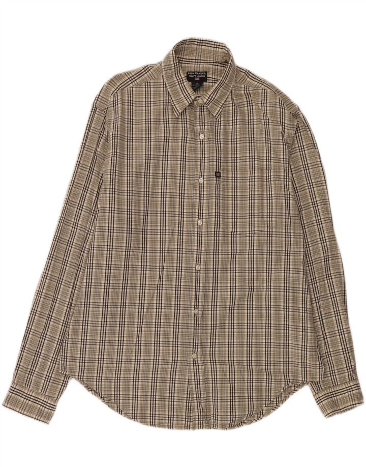 Camicia da uomo Ralph Lauren XL in cotone a quadri beige