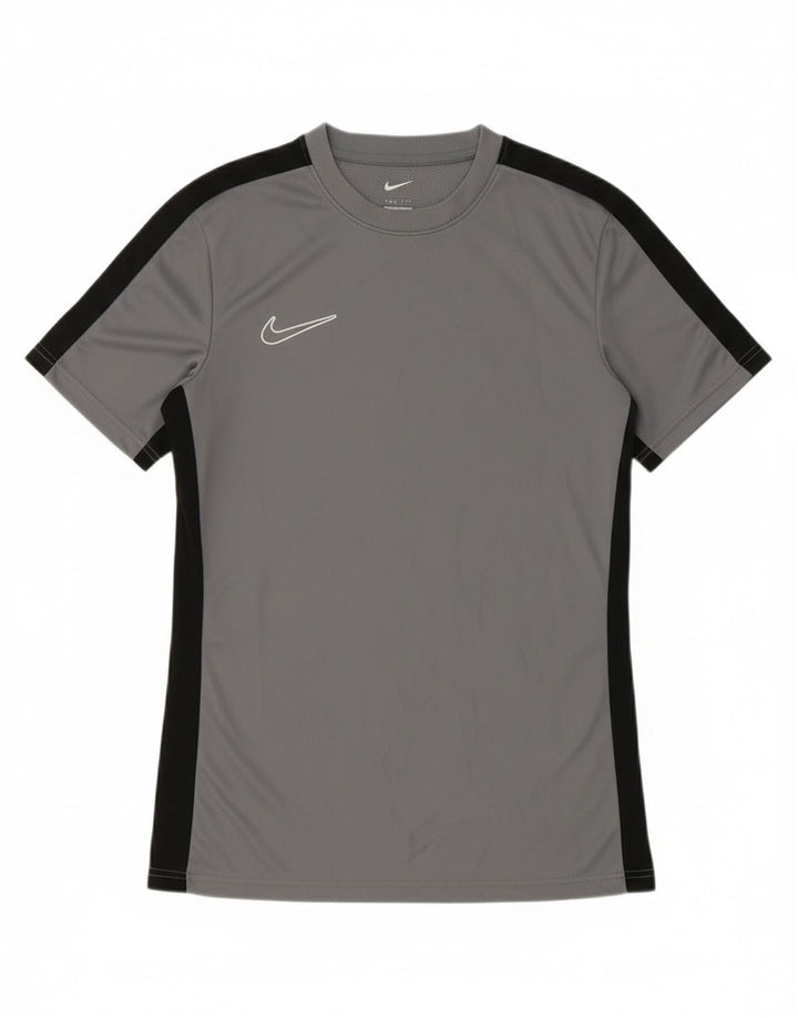 T-shirt Nike Dri Fit Slim Fit da uomo, piccola, in poliestere color block grigio
