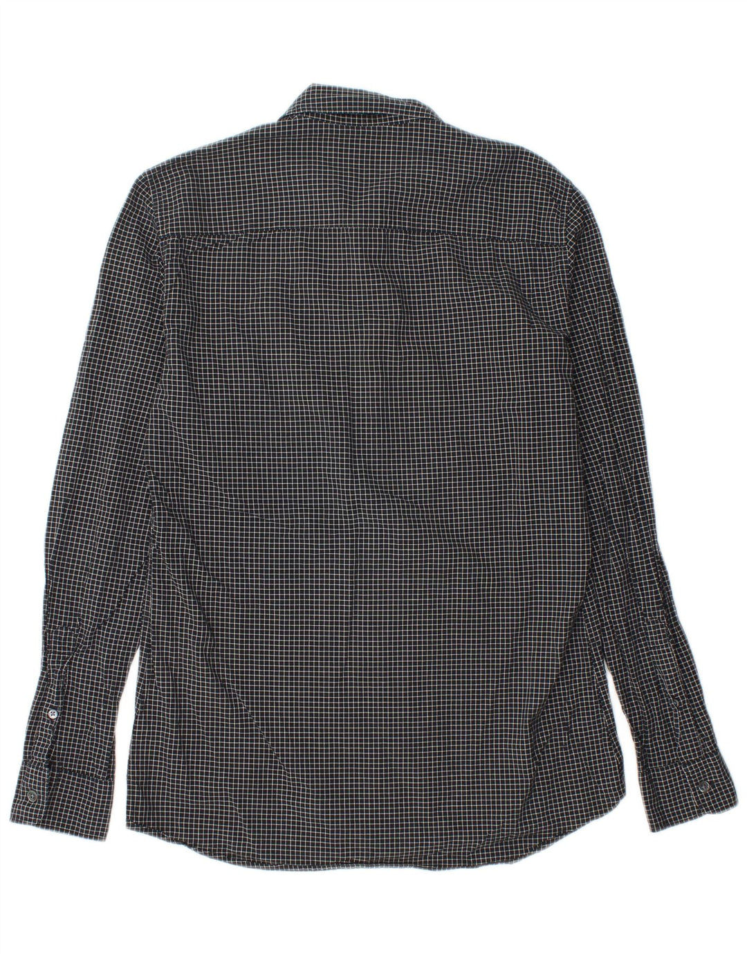 Camicia da uomo slim fit in flanella French Connection piccola in cotone a quadri neri