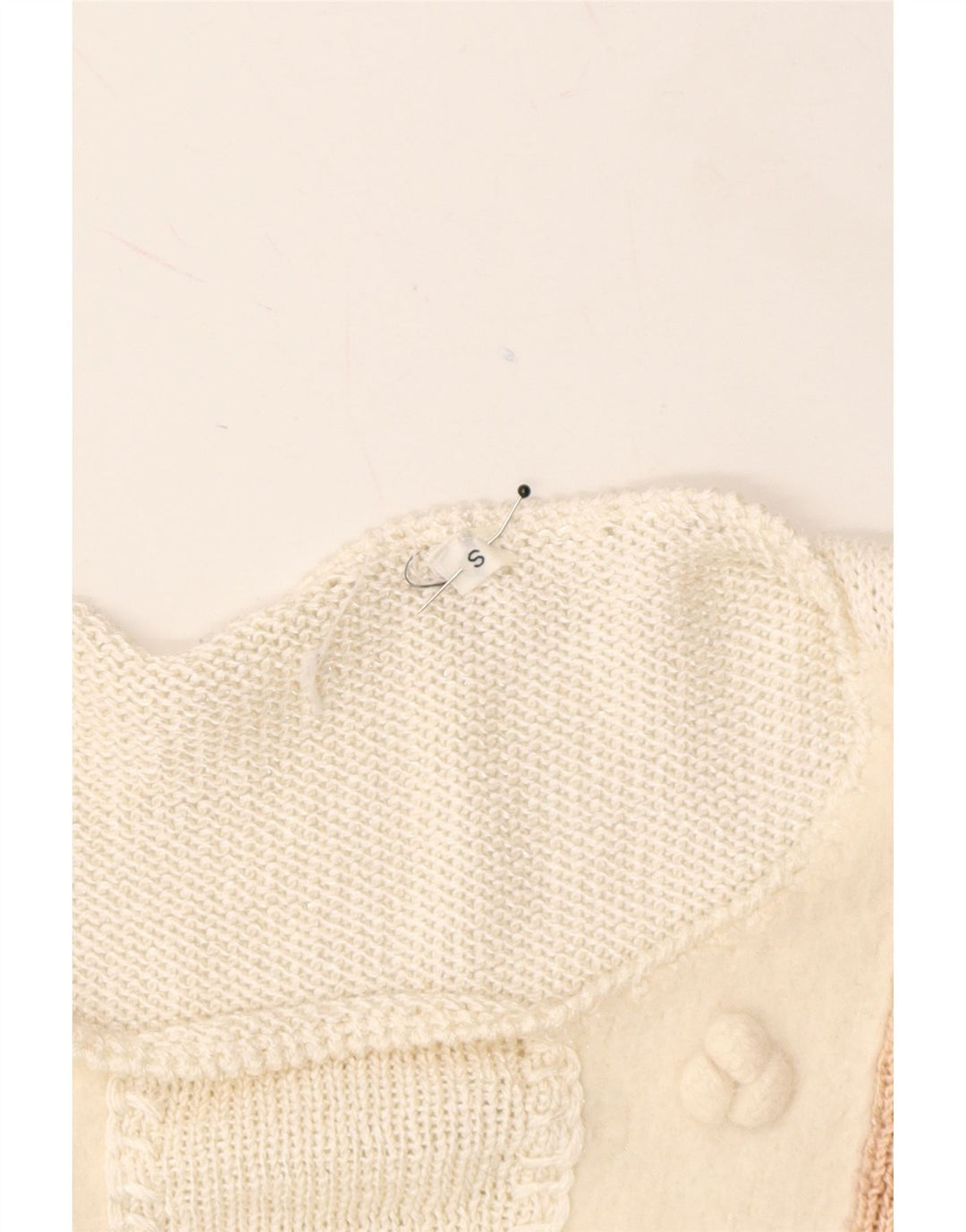 VINTAGE Womens Oversized Boat Neck Jumper Sweater UK 10 Small White Vintage Vintage and Second-Hand Vintage from Messina Hembry 