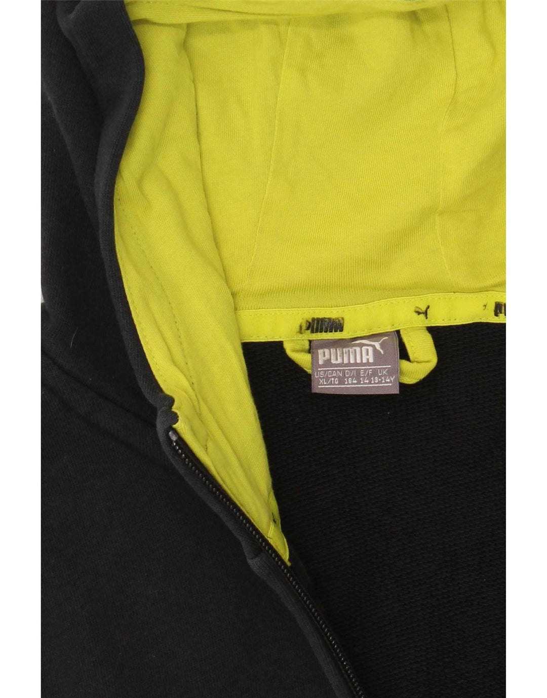 Felpa con cappuccio e zip grafica Puma da ragazzo 13-14 anni Nera