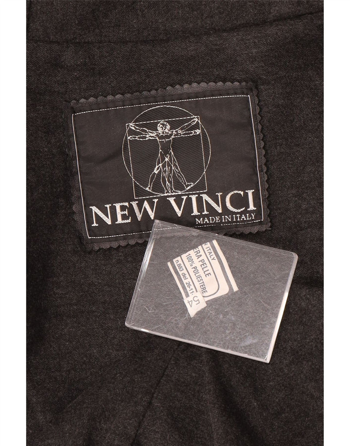 Montgomery da uomo vintage in pelle con cappuccio IT 54 2XL Pelle nera