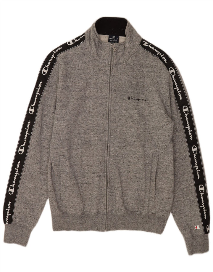 Giacca da tuta grafica da uomo Champion in cotone chiazzato grigio medio