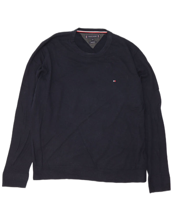 Maglione maglione girocollo da uomo Tommy Hilfiger 3XL cotone blu navy