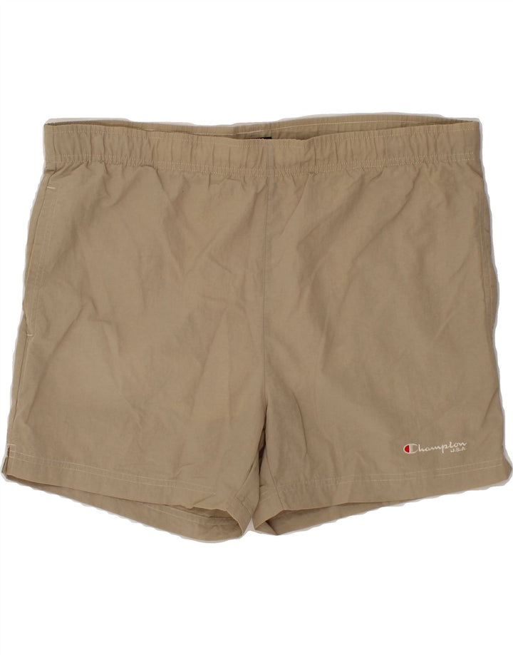 CHAMPION Mens Swimming Shorts Large  Beige Polyester Vintage Champion and Second-Hand Champion from Messina Hembry 