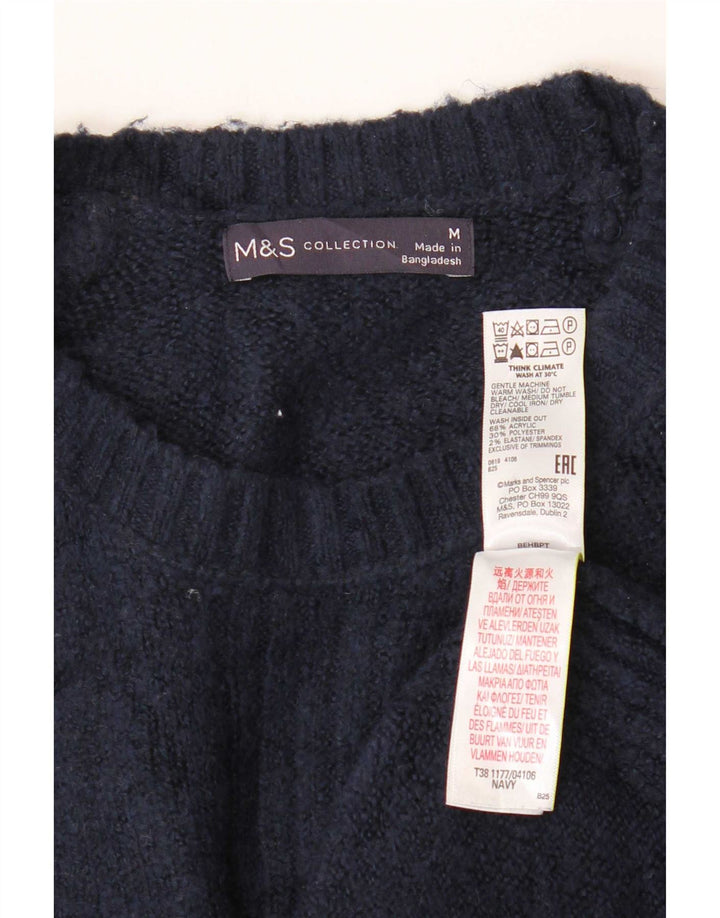 Maglione maglione girocollo da donna Marks & Spencer UK 14 blu navy medio
