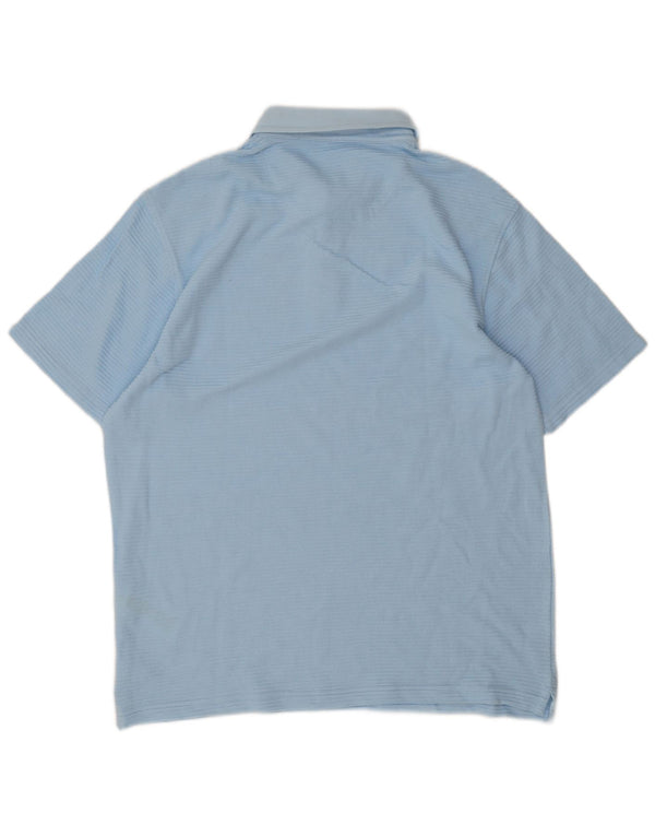 Polo da uomo su misura Marks & Spencer, grande, in cotone gessato blu