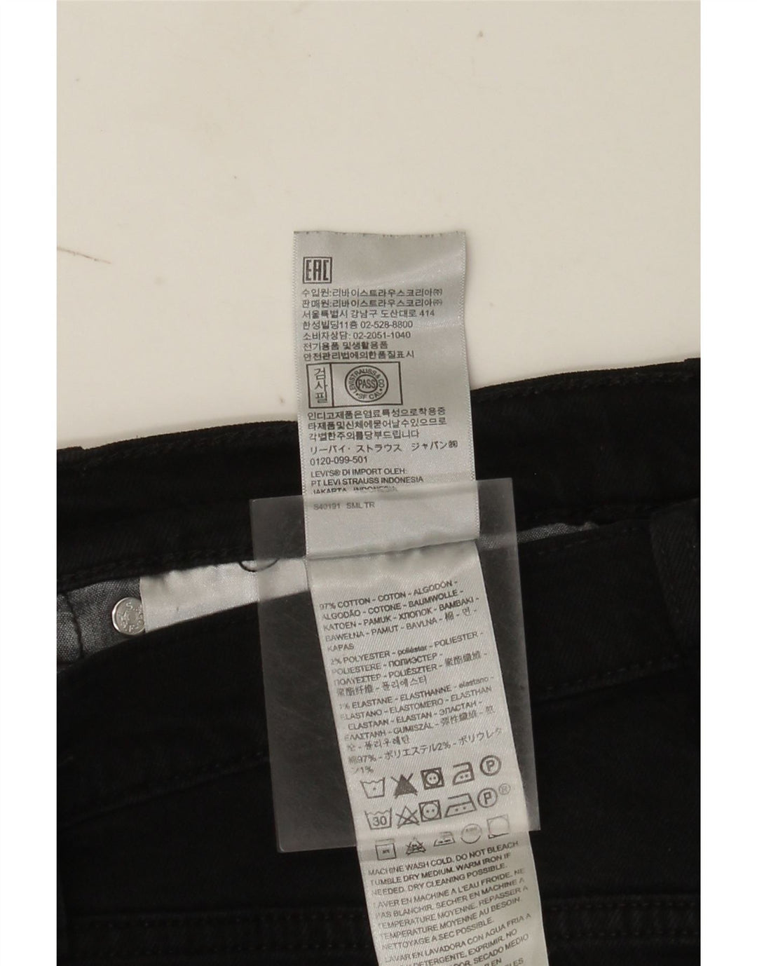Jeans dritti 501 da donna Levi's W28 L28 cotone nero