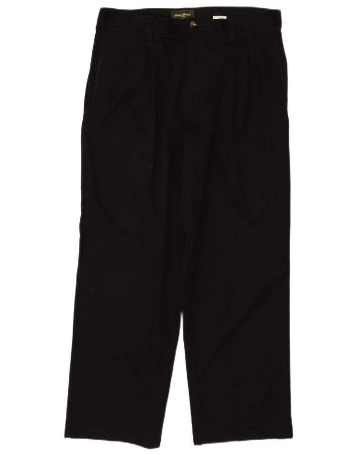 Pantaloni chino da uomo con pegging EDDIE BAUER W35 L30 cotone nero