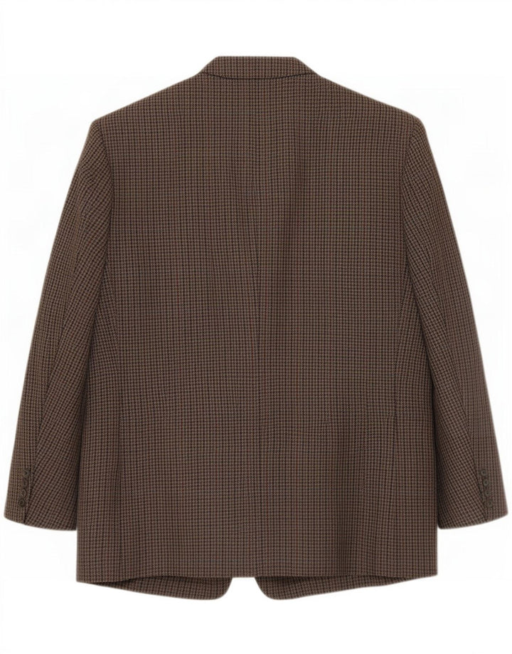 Giacca blazer da uomo a 2 bottoni Wellington EU 48 4XL lana pied de poule marrone