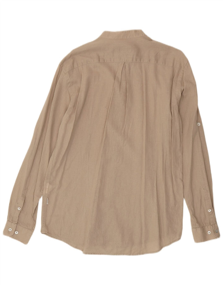 Camicia da uomo Carrera grande in lino beige