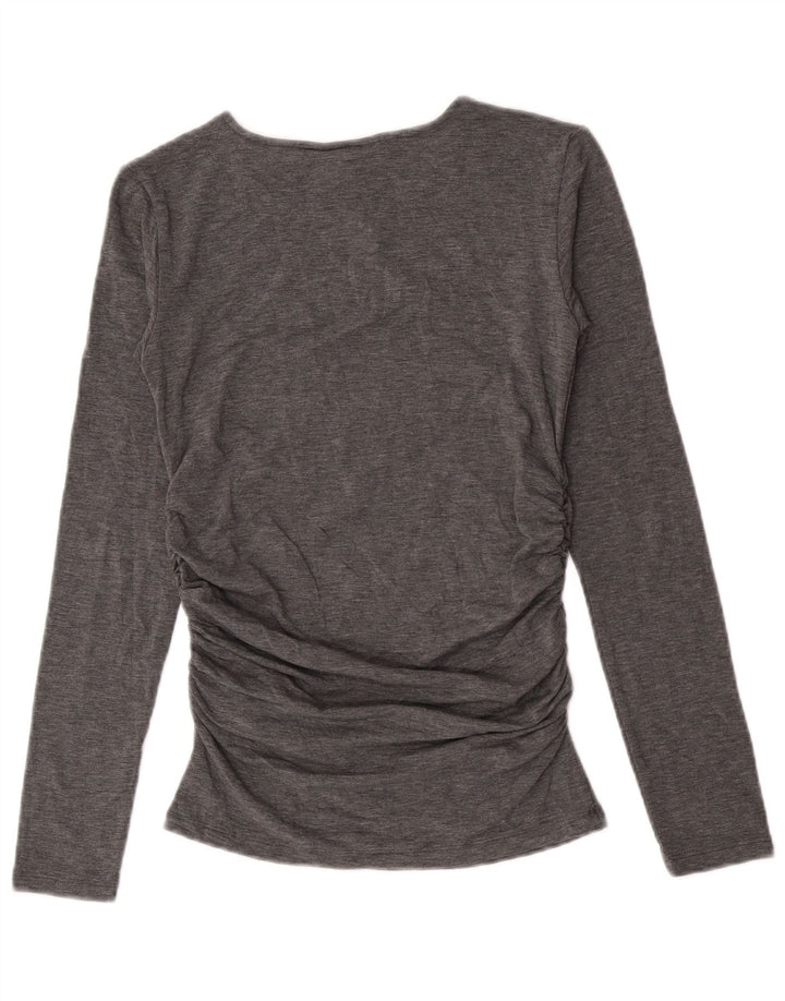 Top manica lunga da donna Marks & Spencer UK 10 piccolo acrilico grigio