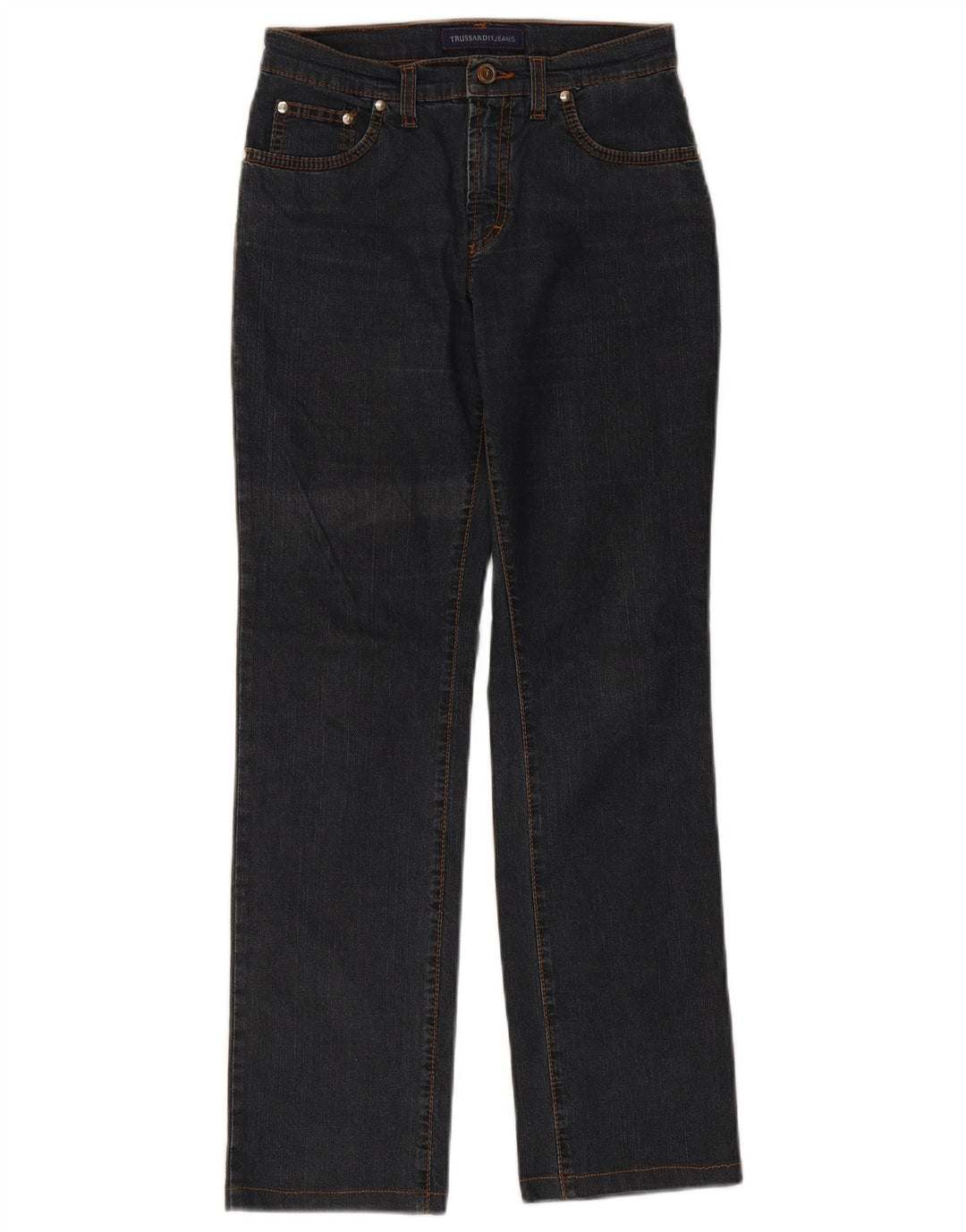 Jeans Dritti Donna Trussardi W26 L29 Cotone Blu Navy