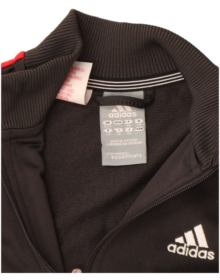 Giacca Top della tuta da ragazzo Adidas 4-5 anni in poliestere grigio