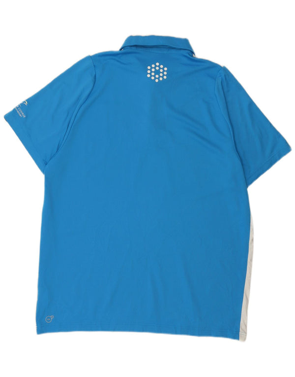 Polo PUMA da uomo XL in poliestere color block blu
