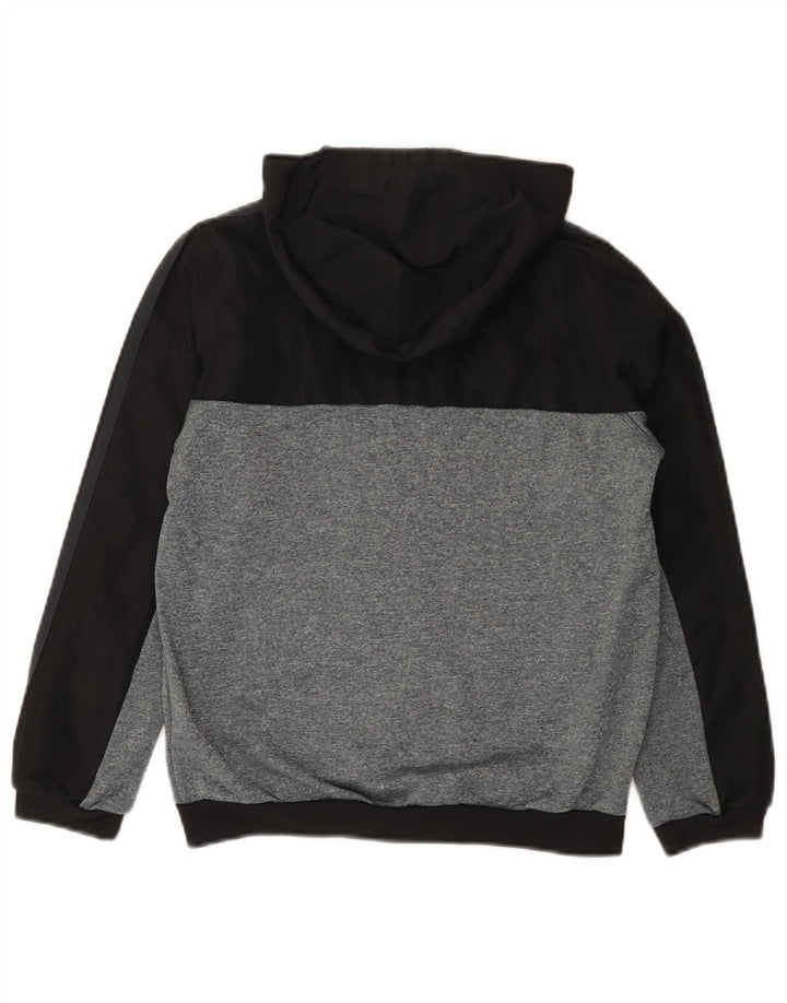 Felpa con cappuccio e zip Adidas da ragazzo 9-10 anni in poliestere color block nero