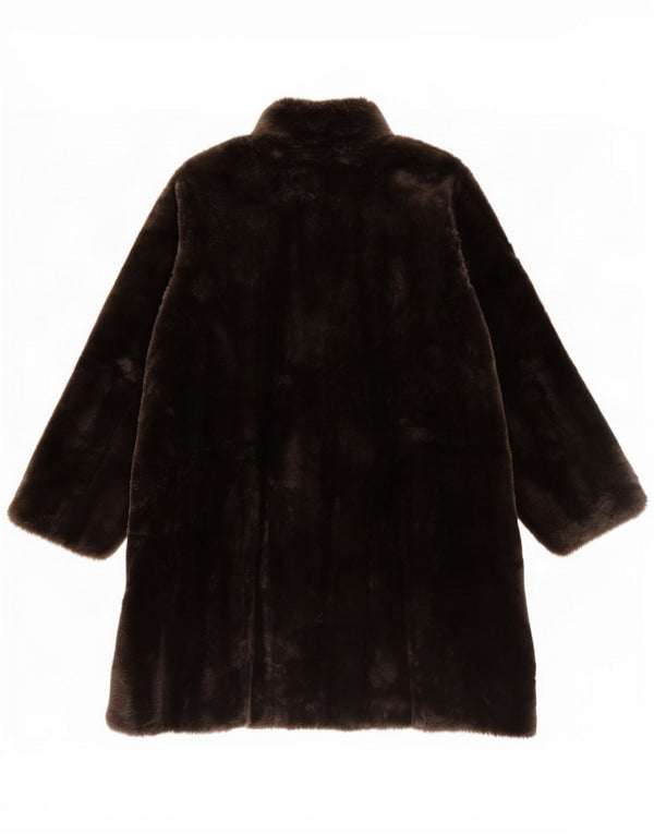 Cappotto oversize vintage in pelliccia sintetica da donna UK 22 3XL Acrilico nero