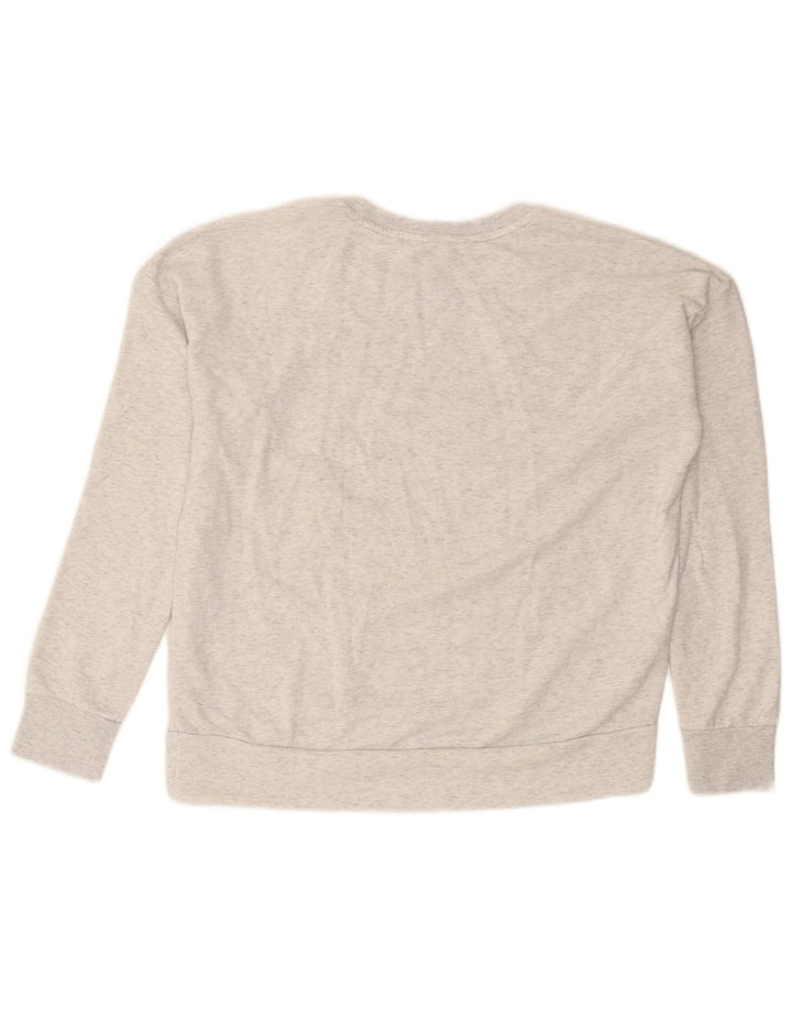 Felpa grafica da donna ADIDAS maglione UK 16 grande grigio