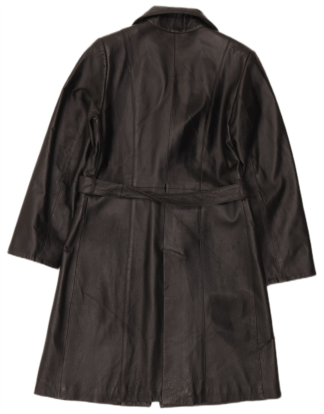 LAVORAZIONE ARTIGIANALE Cappotto Donna in Pelle IT 44 Medio Pelle Nera