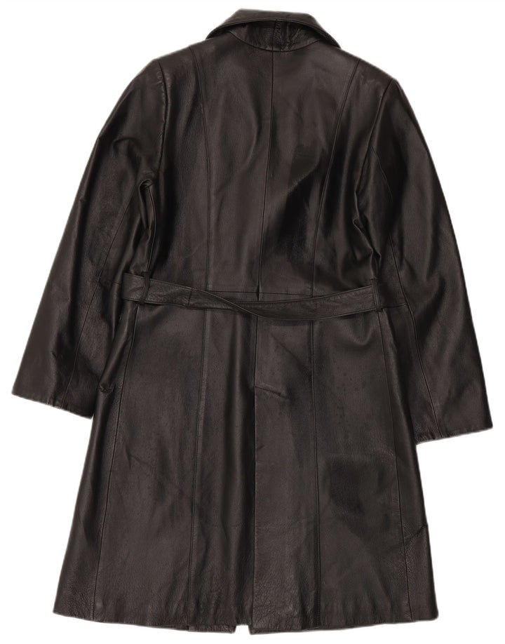 LAVORAZIONE ARTIGIANALE Cappotto Donna in Pelle IT 44 Medio Pelle Nera