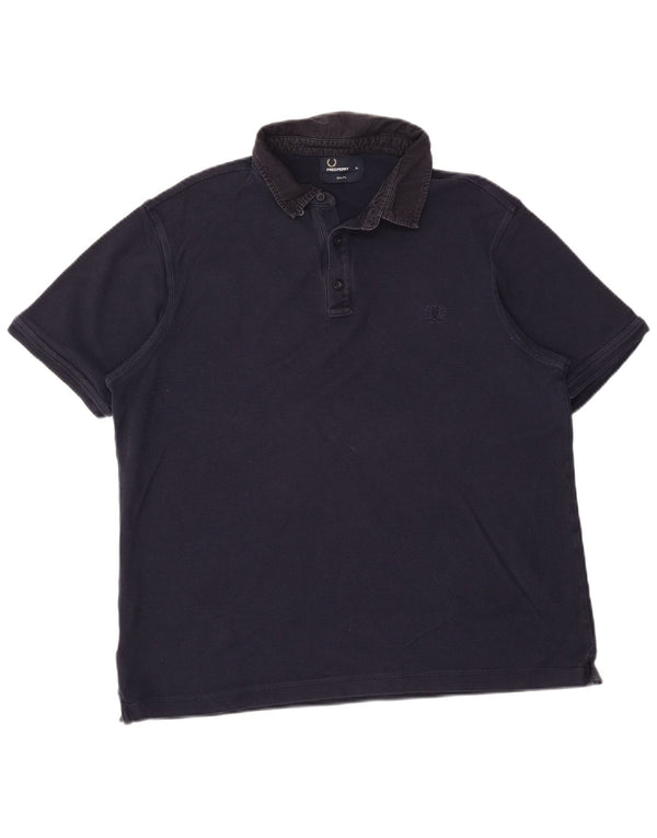 Polo da uomo slim fit Fred Perry XL in cotone blu navy