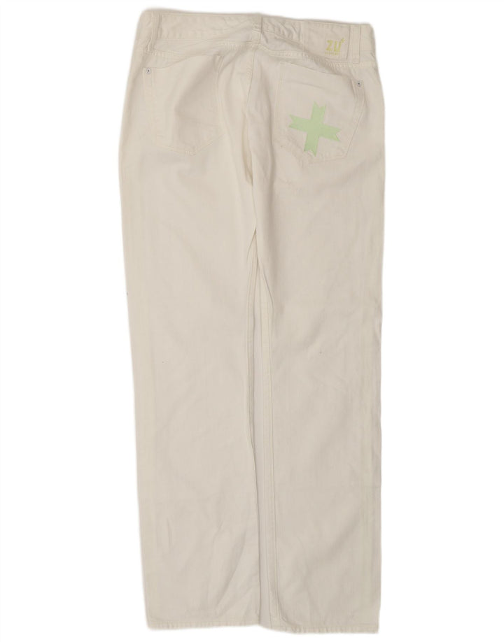 Jeans dritti invecchiati da donna ZU ELEments W32 L34 cotone bianco